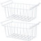 2Pcs Freezer Wire Storage Baskets, Hanging Metal Refrigerator Storage Rack Bins Freezer Organizer with Handles, Chest Freezer Organization for Kitchen Pantry Bathroom (L 44.5cm X W 24.5cm X H 20cm)