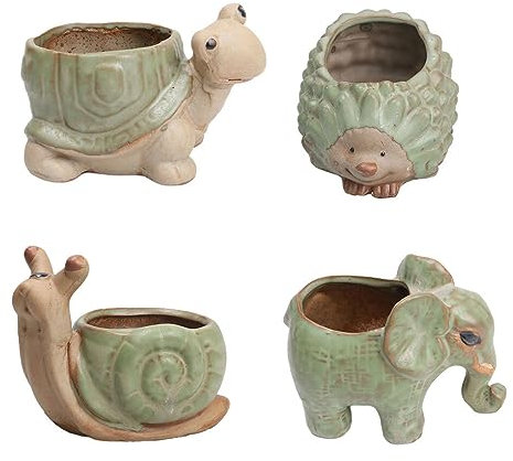 YIUPEDRFG 4 pièces Pot de Plante Lumineux Ferme et Durable Pas Facile à déformer Respirant Pot de Plante succulente céramique Pots Succulents