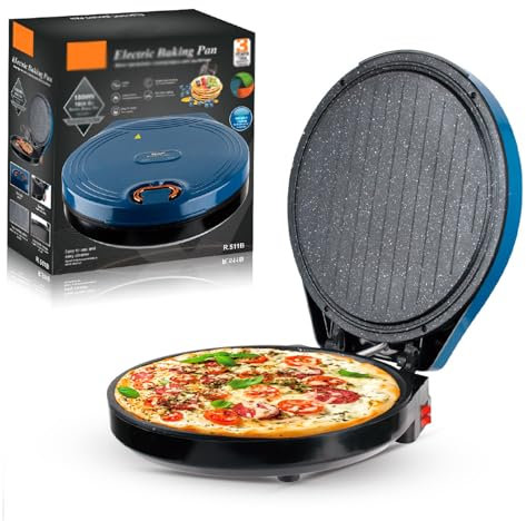 NGARY Pizzas Machine, 1800W Pizza Cooker and Calzone Maker with Anti-Scalding Handle, Non-stick Coating and Double- Sided Heating, Uniform Heat & Easy To Clean, for Home or School