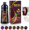 Instant dunkelrot Hair Haarfärbemittel, Natural Hair Dye Shampoo, 500 ml, Natürliche schwarze Haarfarbe 3 in 1 für Männer & Frauen,Lang anhaltende schwarze Farben