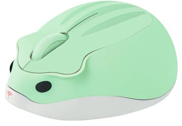 Tynerza Niedliche Hamster Form Wireless Maus Tragbare Reise 1200DPI Neuheit Optische einzigartige kleine schnurlose ruhige Mäuse für Computer Laptop-PC für Kinder Geschenk (Grün)