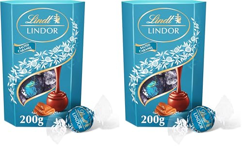 Lindt Lindor Chocolate Truffles Box, Salted Caramel, 200g (Pack of 2)