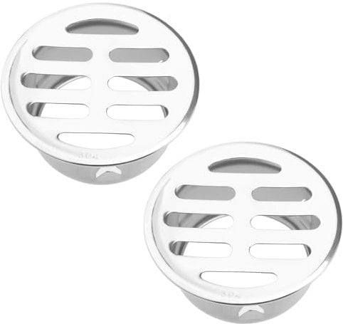 SG Store 2 Stück 50mm Bodenablauf Dusche Edelstahl Netzabdeckung Runder Abfluss Waschbecken für Außenabflussrohre Dächer Küchen Badezimmer Garagen Außenbereich Dachbalkon