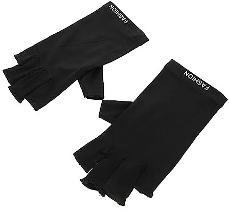 minkissy 4pairs Comfortable Skin Protective Gloves Black Manicure Gloves Salon Nail Art Tools