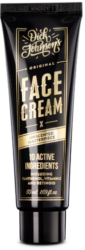 DICK JOHNSON Masterpiece Gesichtscreme 50 ml, mit Panthenol & Bitterwurzel | Feuchtigkeitsspendend, beruhigend, glättend, Rhabarberextrakt, für alle Hauttypen, parfümfrei