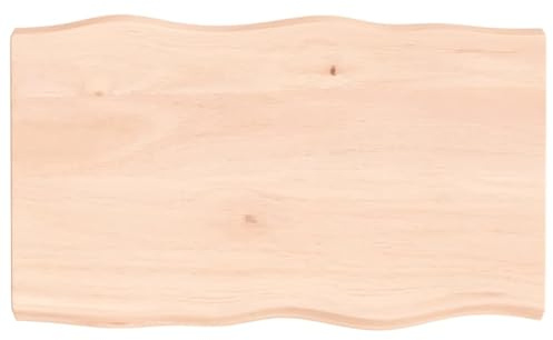 ZEYUAN Schreibtischplatte 100x60x6 cm Massivholz Eiche Unbehandelt Tischplatte, Arbeitsplatte, Waschtischplatte, Bürotischplatte