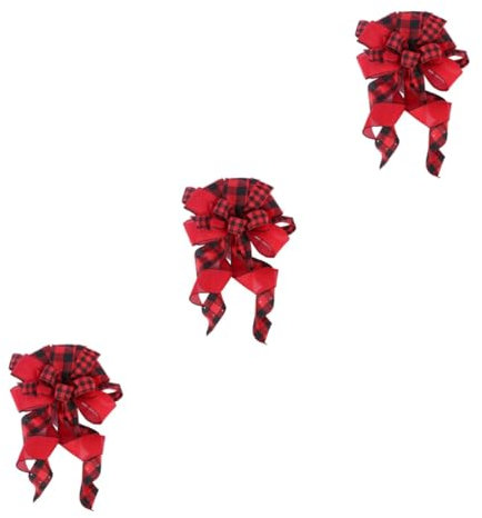 Ciieeo 3 STK Krawatte rote Schleifen Schleifenspitze für den Weihnachtsbaum Ornament Girlande Weihnachtsbaumspitze Bowknot Weihnachtsbaumdekoration Amerikanisches Land Sackleinen Produkt
