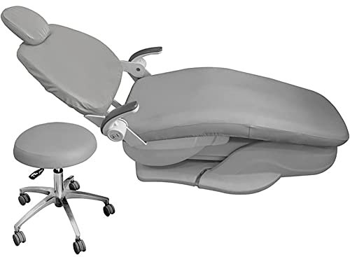 4 Piezas/Juego Funda Protectora Impermeable Elástica PU Cuero - Fundas Para Sillas Dentales - Funda Sillón Dental - Dental Cubierta Asiento Silla Reposacabezas Respaldo Protector Equipo Denti(Color:F)