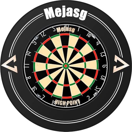 Mejasg Profi Dartscheibe Sisal mit PU Dartscheibe Surround, Sisal Dartscheibe Outdoor mit 6 Dartpfeile aus Metall und Abnehmbaren Zahlenring, Klassische Dartboards Dartscheibe Set für Erwachsene