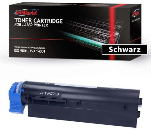 JetWorld Toner Kompatibel Oki 45807106 Schwarz für B412, B432, B512, MB472, MB492, MB562 7000 Seiten je Tonerkartusche, Hochwertiger Druck