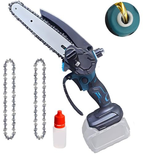 Batteria di ricambio per Makita DUC101Z, mini motosega elettrica da 6 pollici, con 2 catene, olio automatico, motore da 800 W, batteria per cesoie da giardino, potatura potente, taglio legno