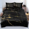 Luowei Bettwäsche 135x200cm Schwarz Golden Textur Marmor BettwäSche Set 3D Drucken Mikrofaser Bettbezug und 1 Kissenbezug 80x80cm mit Reißverschluss
