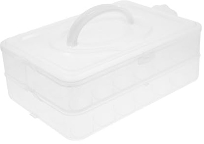 AUTSUPPL 2layer Deviled Egg Holder Storage Box Lid Portable and Stackable Capacity for Kitchen Storage Parties and Camping