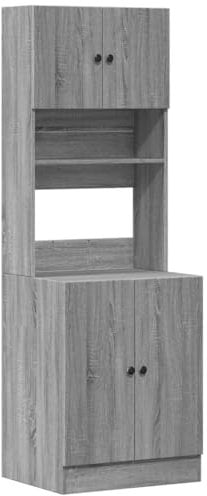 vidaXL Küchenschrank, Küchenzeile mit Türen Schubladen, Hochschrank für Küche Restaurant Hotel, Küchenmöbel, Modern, Grau Sonoma Holzwerkstoff