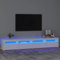 Natulvd TV Stand Cabinet for up to 100 Inch TV, 240 cm TV Cabinet with 4 Doors, 3 Units Cabinet, TV Console Unit with LED for Living Room, Entertainment Room (White)