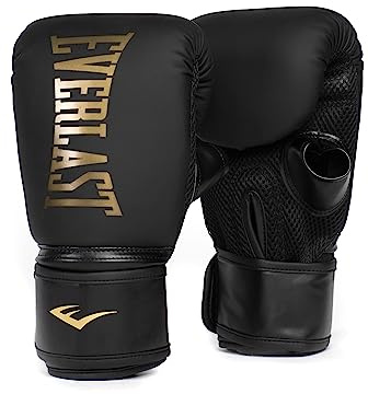 Guanti da Boxe Everlast Cardio Elite (S/M) Oro/Neri per sacco, colpitori e velocità, pollice aperto, chiusura avvolgente, doppio strato in schiuma e presa ergonomica - Originale Everlast