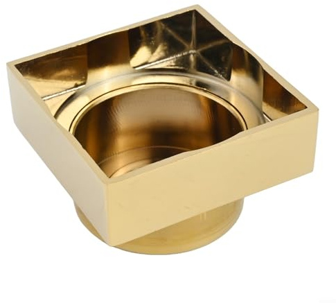 Eawfgtuw Square Adjustable Shower Head Cover Heightened Retractable Bathroom Fixture Decor Brass Extension Multiple Colours Shower Head Escutcheon Bathroom Fixture Cover(gold)