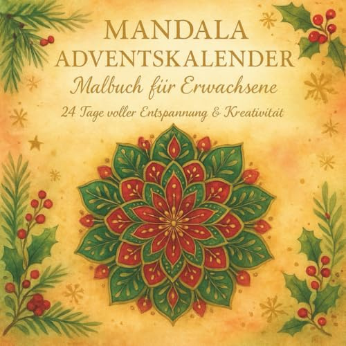 Mandala Adventskalender – Malbuch für Erwachsene: 24 Weihnachts-Mandalas zum Ausmalen für Entspannung, Achtsamkeit & Stressabbau im Advent.