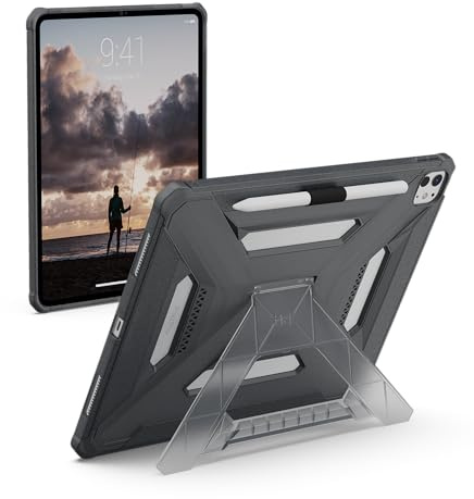 URBAN ARMOR GEAR Scout Plus Hülle für iPad Pro 13 | Passgenau | Stylus Halterung | Standfunktion | Lüftungsschlitze | Federleicht | Alle Ports erreichbar | Verstärkte Ecken