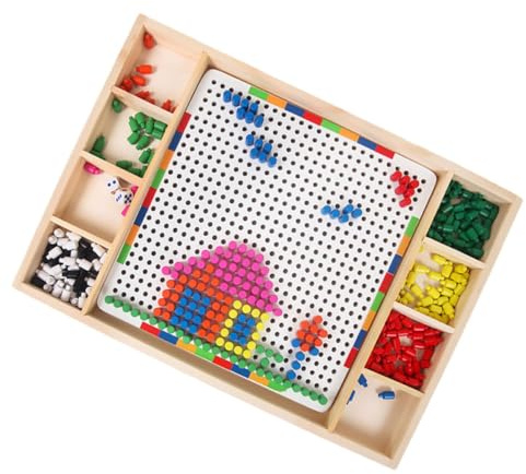 TOBBOMEY Pilznagel Puzzle Steckspielzeug Bunt aus Sicherem Material Lernspielzeug von Kreativität und Farberkennung