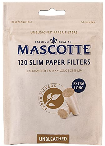 MASCOTTE 10 Bags of 1200 Organic Coffee Filters. 6mm x 19mm, Brown