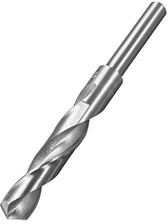 sourcing map Foret Hélicoïdal Mèche 15.5 mm à Queue Réduite Tige en Acier Haute Vitesse HSS 4241 avec Tige Droite de 3/8 pouce Argent