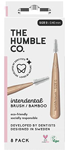 The Humble Co. Interdentalbürsten aus Bambus, Rosa, 8 Stück