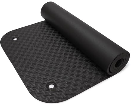 Yogabox Gymnastikmatte Komfort Made in Germany mit Ösen, schwarz