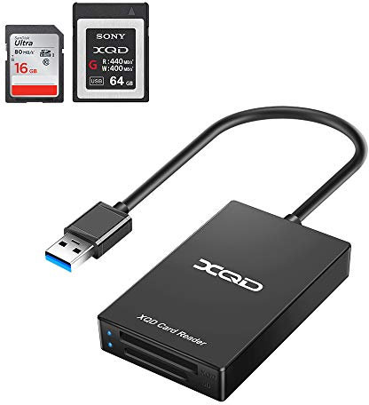 Rocketek XQD/SD Card Reader, USB3.0 Dual Slot 5Gbps Super Speed, Compatible with Sony G/M Series, Lexar 2933x/1400x, Windows/Mac OS