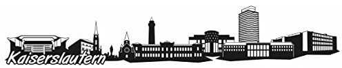 Samunshi® Kaiserslautern Skyline Wandtattoo Sticker Aufkleber Wandaufkleber City Gedruckt Kaiserslautern 120x22cm schwarz