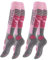 STARK SOUL 2 Paar Damen SKI Funktionssocken, Skisocken mit Spezialpolsterung, Altrosa/grau, Gr. 35-38