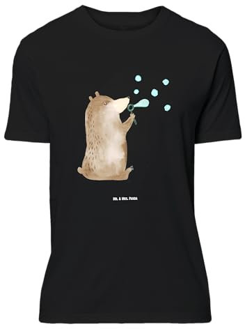 Mr. & Mrs. Panda Größe M T-Shirt Bär Seifenblasen - Geschenk, Seifenblasen Bär Lustig Sein Glücklich Traurig Happy, Teddy, Schlafshirt, Sprüche,