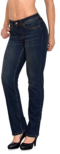 ESRA Jeanshose Damen Jeans Straight Damen Jeans Stretch Hose - High Waist Jeans Damen Straight Leg Damen Jeans Gerades Bein G6