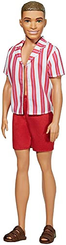 Barbie GRB42 - Ken 60. Jubiläumspuppe, Strand-Outfit im Retrostil mit Schwimmhose und Sandalen, Spielzeug für Kinder von 3 bis 8 Jahren