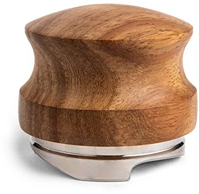 VIENESSO Distributor (51 mm) zur Extraktion des Kaffeepucks - Kaffeeverteiler für Siebträger mit Einstellbarer Höhe I Leveler aus Edelstahl und Holz-inkl. Ablage I Tamper