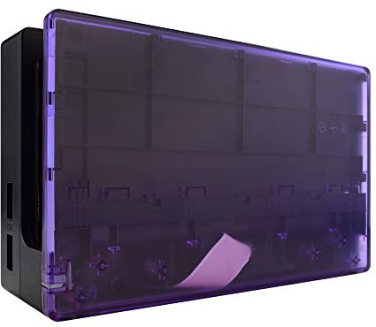 eXtremeRate Coque de Remplacement pour Nintendo Switch Dock, Façade Customisée pour Switch Dock, Station d’Accueil Non Inclus, Transparent Violet Altomique