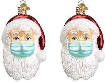 AGDLLYD 2022 Anhänger Weihnachtsmann mit Maske, Weihnachtlicher Baumschmuck Weihnachtsbaum Anhänger Christbaumschmuck Weihnachtsgeschenke (2 Stück)