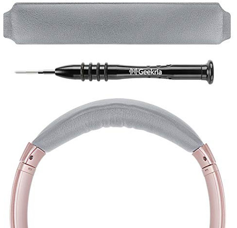 Geekria Fascia di ricambio in pelle proteica, compatibile con cuffie Bose QuietComfort 35 ii Gaming, QC35 II, QC35 (grigio)