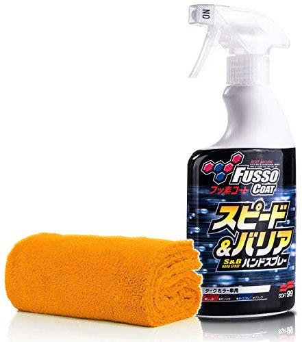 detailmate Soft99 Quick Detailer Set: Soft99 Fusso Coat Speed & Barrier Hand Spray 400ml + Mikrofasertuch Superflausch 40x40cm, 550GSM