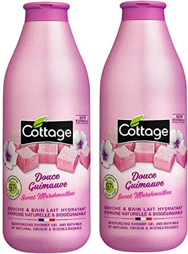 Cottage - Douche Et Bain - Lait Hydrantant - Douce Guimauve - 750 ml - Lot de 2