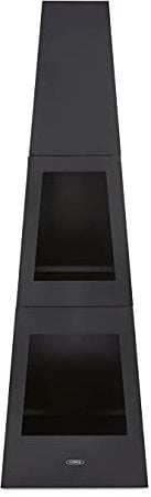 Tower T978509 Obelisk Wood Burner with Built-in Log Storage, Safety Locking Door, Heat Resistant Stainless Steel, Black