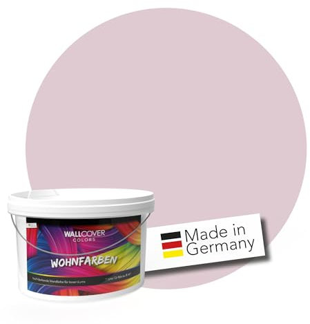 WALLCOVER hochwertige Wandfarbe für Innen | Rosa | 1L für 8m² | Hochdeckende Innenfarbe Matt (Klasse 1) | Profi Qualität aus Deutschland