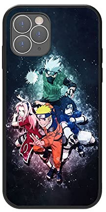 Naruto Handyhülle Kompatibel mit iPhone 11 Pro Hülle Ultra Dünn Weich TPU Bumper Schutzhülle Anime Gehärtetes Glas Backcover