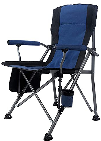 FIT4HOME Folding Camping Chairs for Adults - Lightweight Fishing Chair Portable Strong Heavy Duty 150KG User Weight for Picnic Garden Beach Festival with Arms, Cup Holder and Storage | KLHW