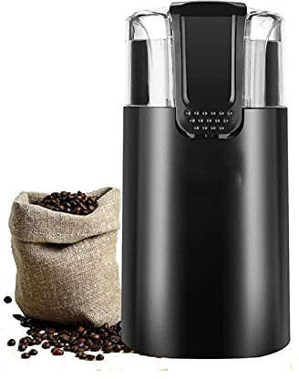 Moulin à café, moulin à café électrique Moulin à épices en acier inoxydable avec moteur silencieux, brosse de nettoyage pour moudre les épices, le poivre, les herbes, les noix little surprise
