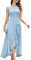 Bbonlinedress Robe Fille de Cocktail Soirée Femme Longue pour Mariage Invité Bal de Promo Anniversaire Cérémonie Baptême Guinguette Sky Blue 3XL