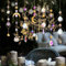 nuyikaso 7 Stück Sonnenfänger Kristall Hanging Windspiel Regenbogen Sonnen Mond Anhänger Kristalle Ornament Kristallkugeln für Fenster Haus Garten Weihnachten Tag Party Hochzeit Dekoration Goldene