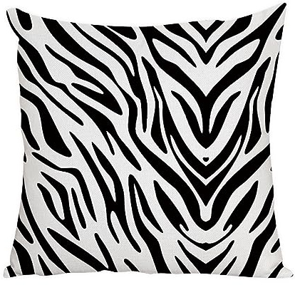 Kissenbezug 40x40 Zebra Muster Weiß Kissenbezüge 40x40 Baumwolle Leinen Kissenhülle 40x40 mit Reißverschluss Kopfkissenbezug 40x40 Sofakissen Knitterfreie Starke Atmungsaktivität 1 Pcs