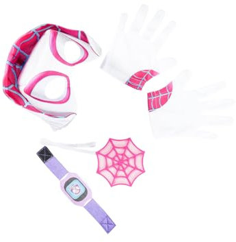 Rubie's - Marvel offizielles Kinder-Kostüm Ghost Spider – 4 Zubehörteile Spidey mit Uhr, Maske, Handschuhe und Mini-Spinnennetz – Einheitsgröße – für Karneval, Halloween, Geburtstag
