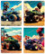Monster-Truck-Leinwand-Wandkunst-Dekor, moderne Auto-Poster, Aquarell, Monster-Truck-Arena, Landschaft, Reise-Poster, Bild, Rennsport, Sport, für Teenager, Jungen, Schlafzimmer, Spielzimmer,